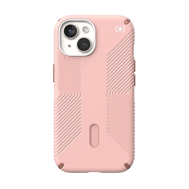 Speck Presidio2 Grip ClickLock & MagSafe – dėklas, skirtas iPhone 15 / iPhone 14 / iPhone 13 (Dahlia Pink / Rose Copper)