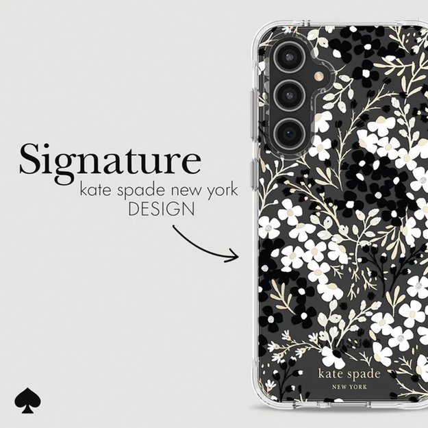 Kate Spade New York Multi Floral – Samsung Galaxy S23 FE 5G dėklas (juodai baltas)