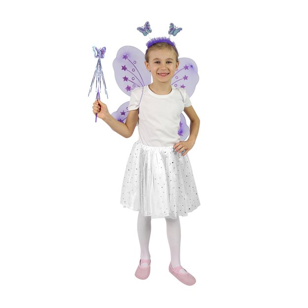 Purple butterfly wings,headband, wand
