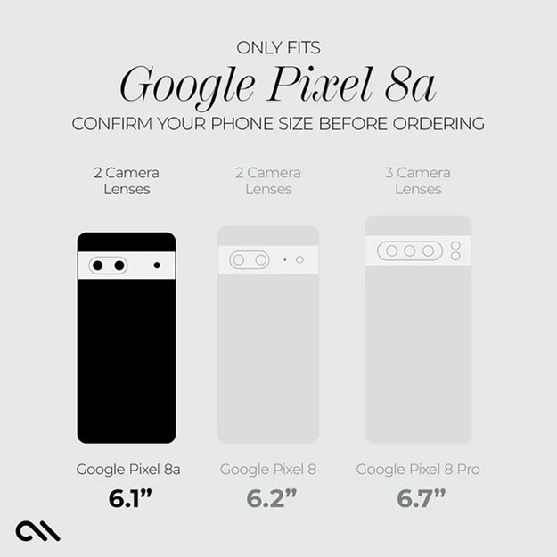 Case-Mate Tough Clear – dėklas, skirtas „Google Pixel 8A“ (skaidrus)