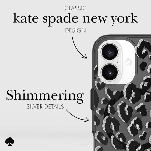 Kate Spade New York Protective MagSafe – dėklas, skirtas iPhone 16 (City Leopard)