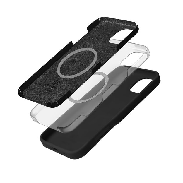 Crong Color Cover Magnetic – dėklas, skirtas iPhone 16 Pro Max MagSafe (juodas)