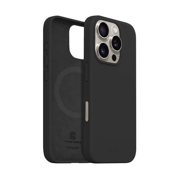 Crong Color Cover Magnetic – dėklas, skirtas iPhone 16 Pro Max MagSafe (juodas)
