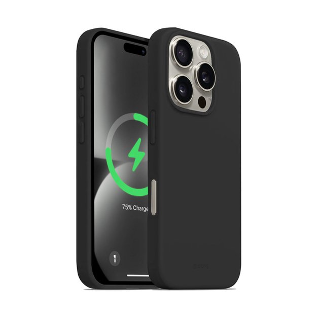 Crong Color Cover Magnetic – dėklas, skirtas iPhone 16 Pro Max MagSafe (juodas)