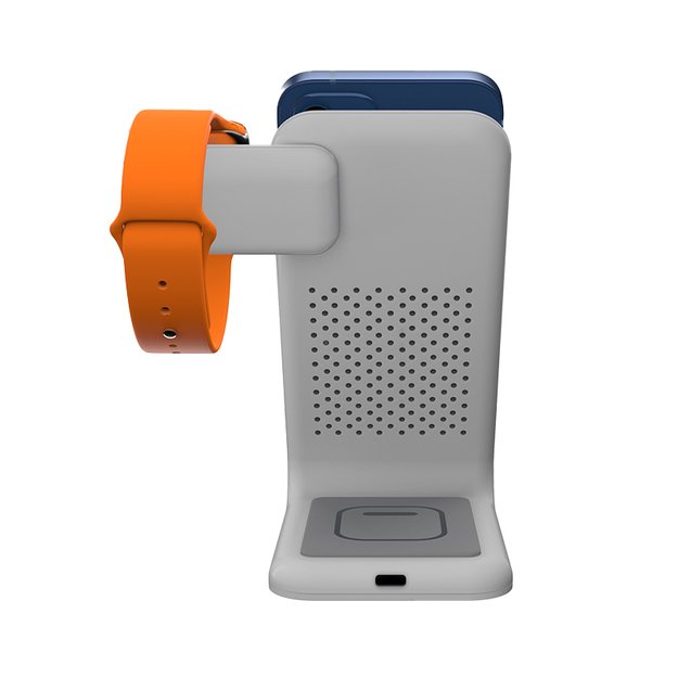 STM ChargeTree Swing 3-in-1 įkrovimo stotelė, skirta telefonui, „AirPods“, „Apple Watch“ – balta 6