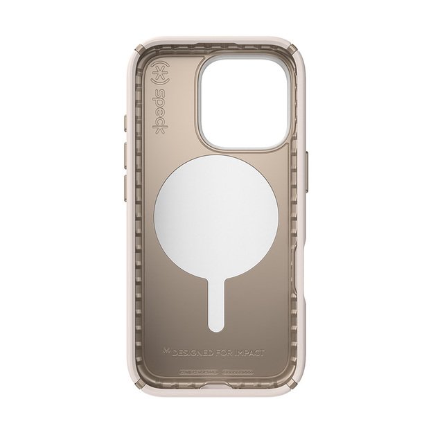 Speck Presidio2 Pro ClickLock & MagSafe – iPhone 16 Pro dėklas (balintas kaulas / „Heirloom Gold“ / Hazel Brown)