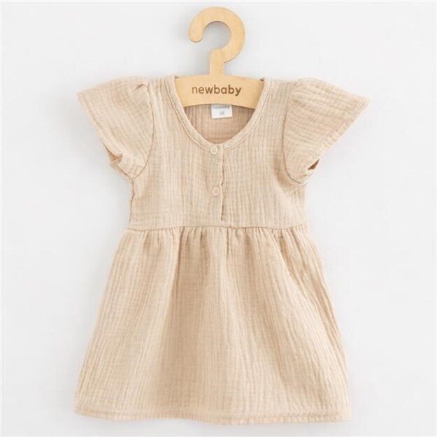 Baby muslin dress New Baby beige, 62 (3-6m)
