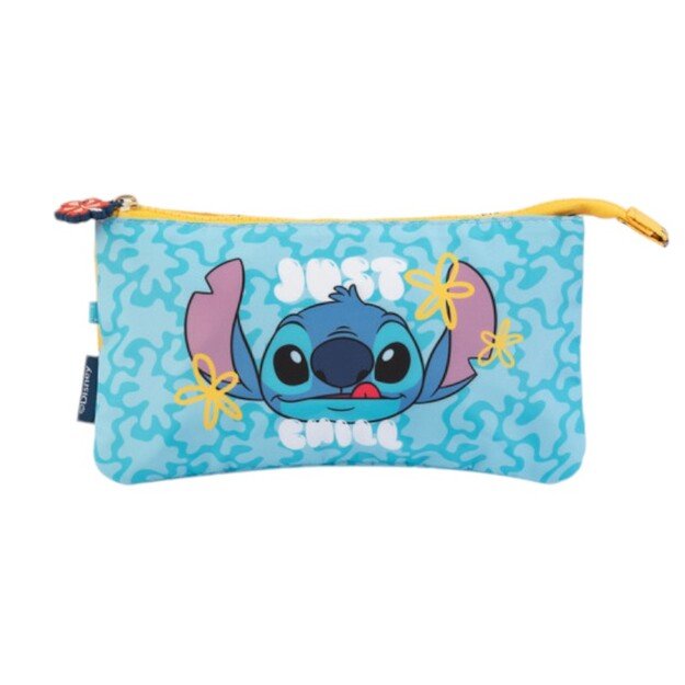 Disney Stitch Tropical – 3 skyrių pieštukų dėklas