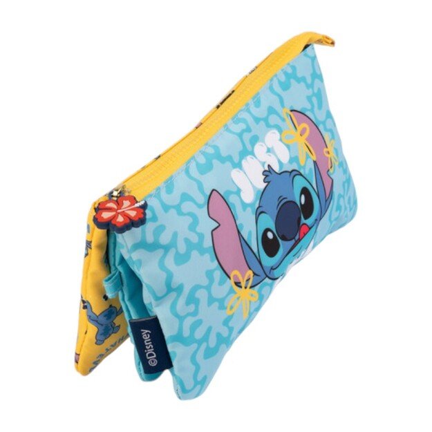 Disney Stitch Tropical – 3 skyrių pieštukų dėklas