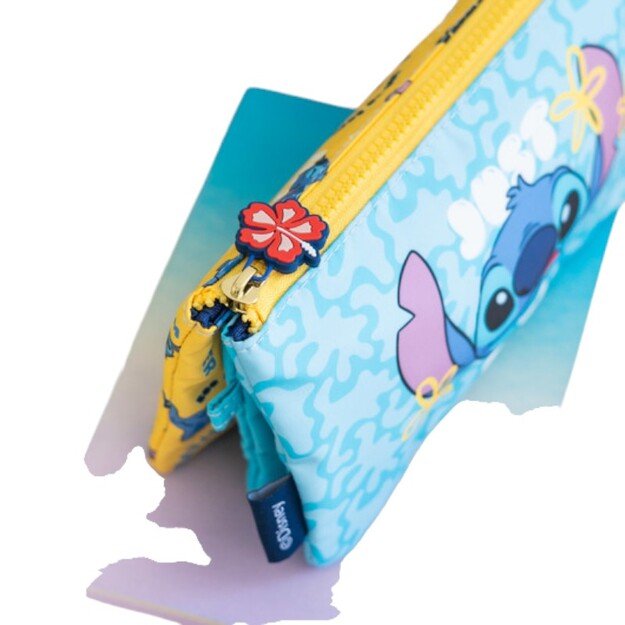 Disney Stitch Tropical – 3 skyrių pieštukų dėklas