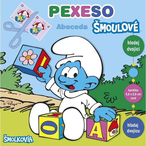 Memory game in the Smurfs alphabet workbook