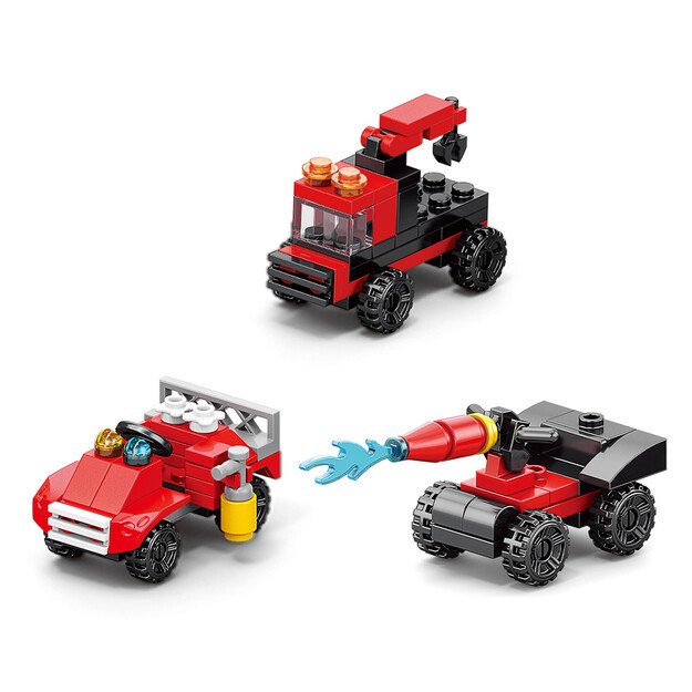 Building set firefighters 12 cars
