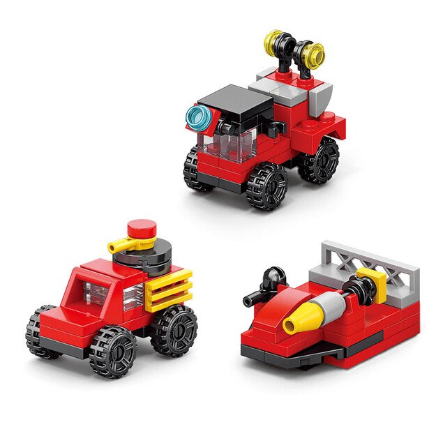 Building set firefighters 12 cars