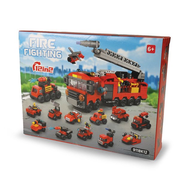 Building set firefighters 12 cars