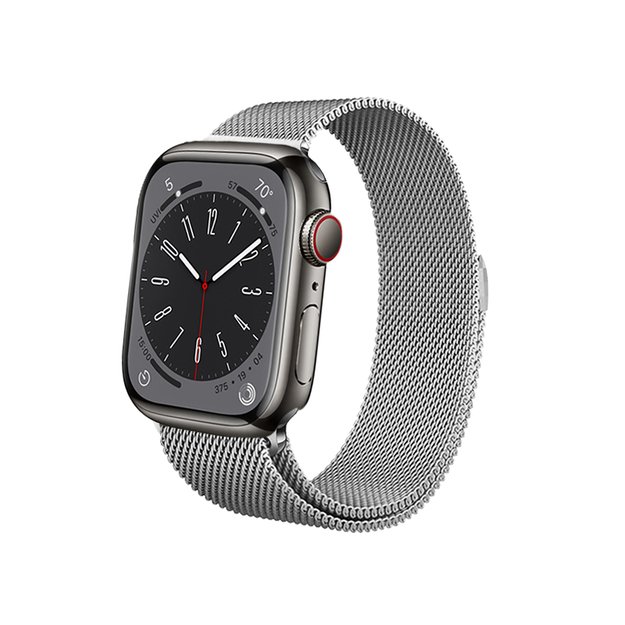 Crong Milano Steel – nerūdijančio plieno dirželis, skirtas Apple Watch 44/45/46/49 mm (sidabrinis)