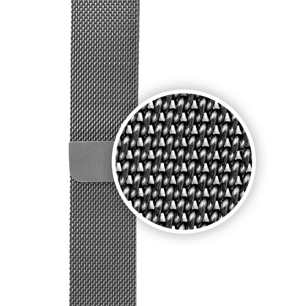 Crong Milano Steel – nerūdijančio plieno dirželis, skirtas Apple Watch 44/45/46/49 mm (sidabrinis)