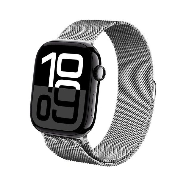 Crong Milano Steel – nerūdijančio plieno dirželis, skirtas Apple Watch 44/45/46/49 mm (sidabrinis) 12