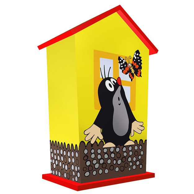 Wooden money box with Mole