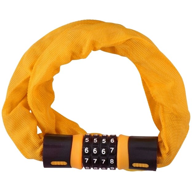 Dunlop - Bicycle Lock with Combination Chain (Orange)