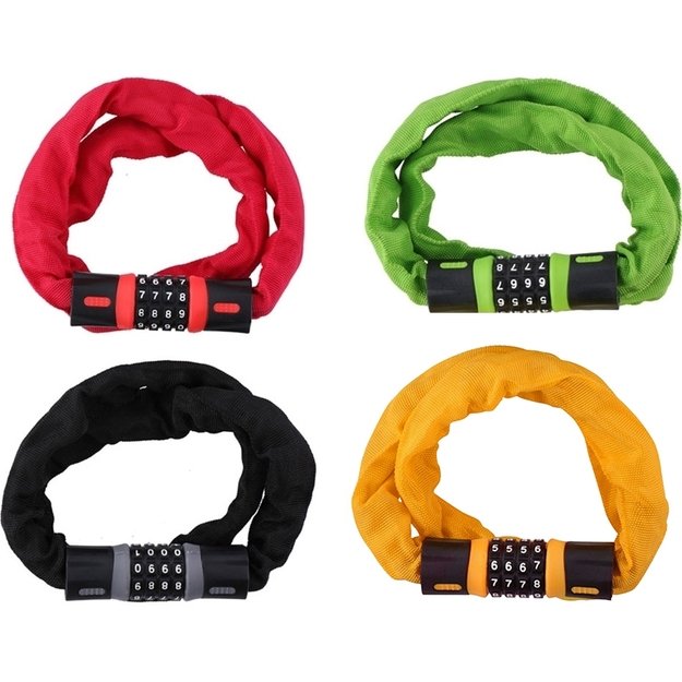 Dunlop - Bicycle Lock with Combination Chain (Orange)