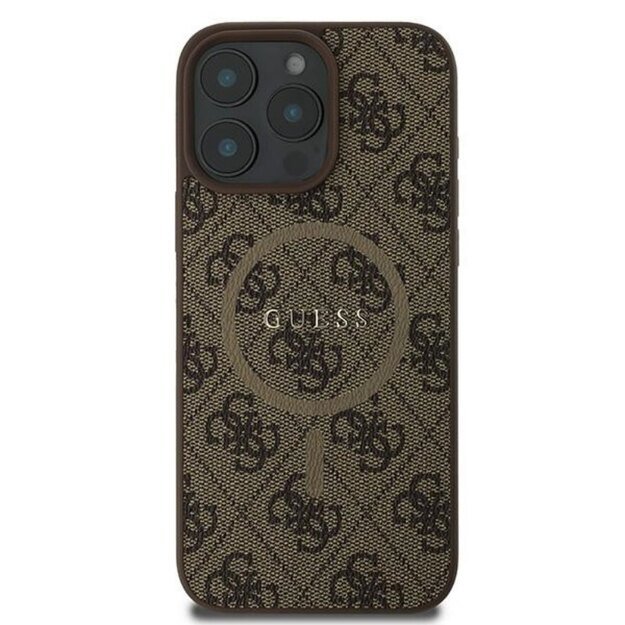 Guess 4G Ring Classic Logo MagSafe - Case for iPhone 16 Pro (brown)