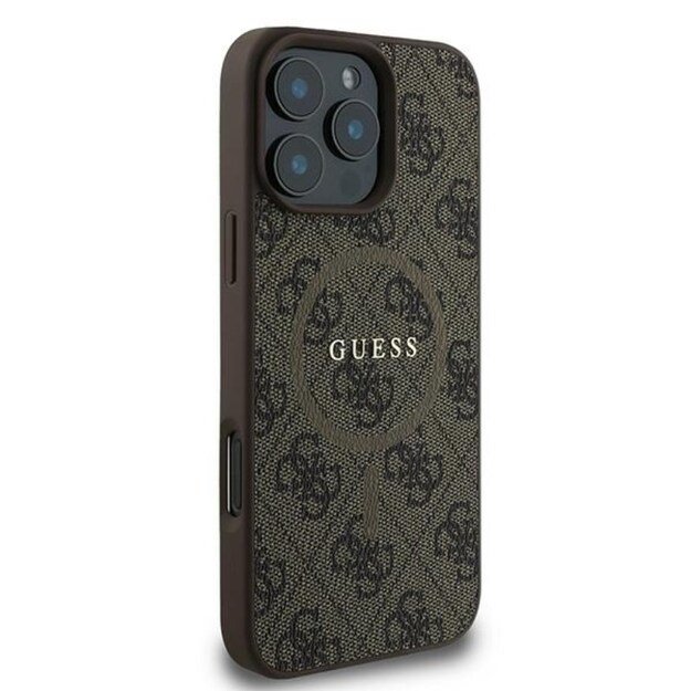 Guess 4G Ring Classic Logo MagSafe - Case for iPhone 16 Pro (brown)