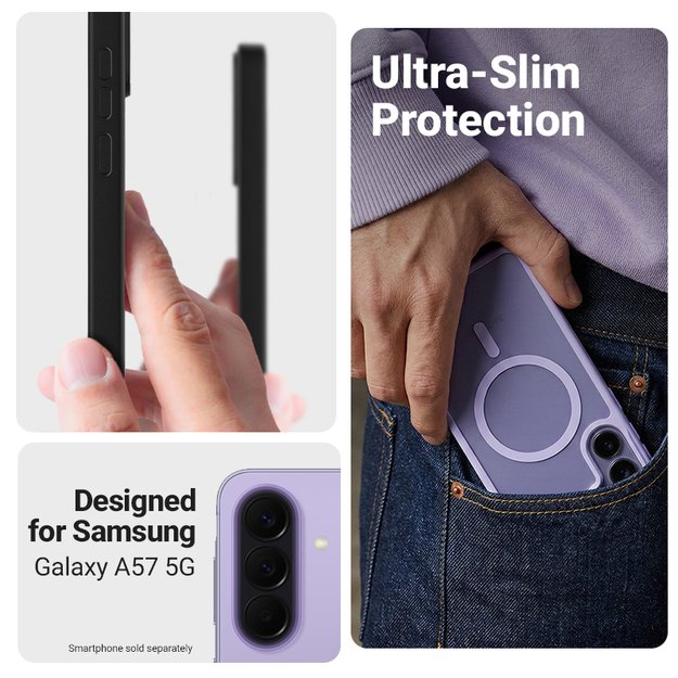 Crong Hybrid Matte Magnetic - MagSafe Case for Samsung Galaxy A57 (lavender)