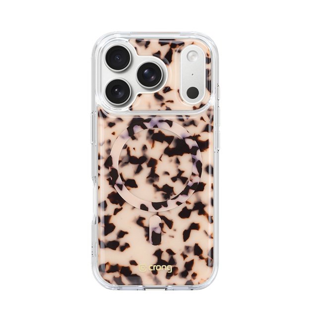 Crong Deluxe MAG Cover - iPhone 17 Pro MagSafe Case (Blonde Tortoise)