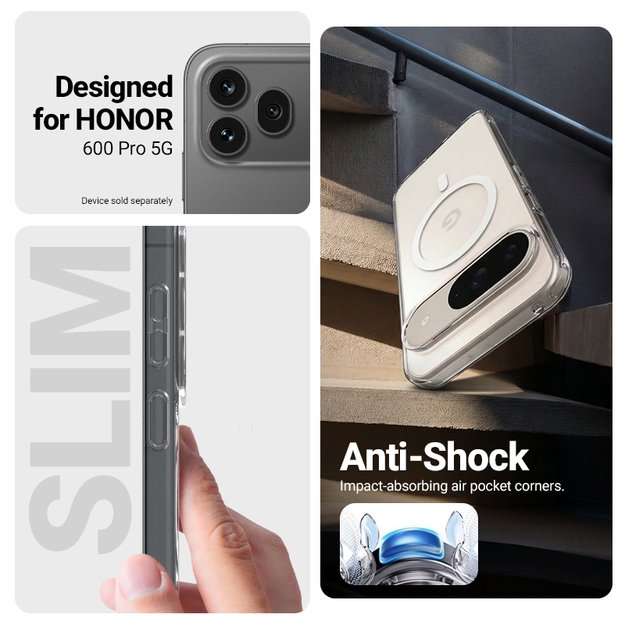 Crong Hybrid Clear Magnetic - MagSafe Honor 600 Pro 5G Case (Transparent)