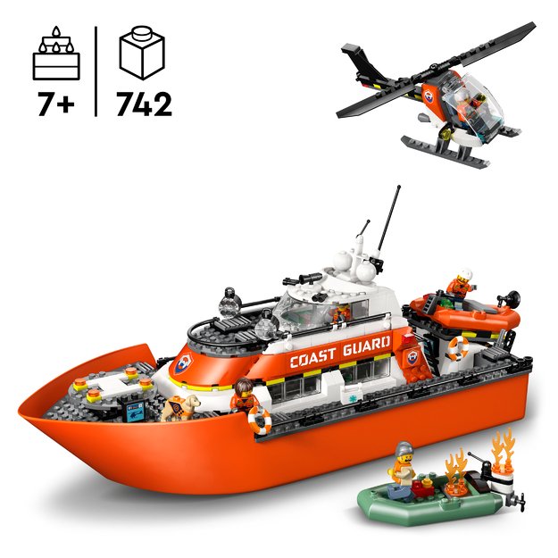 LEGO City Coast Guard Rescue Boat & Helicopter