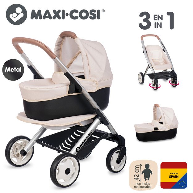 Smoby Maxi-Cosi 3-in-1 Doll Pram Set - Beige