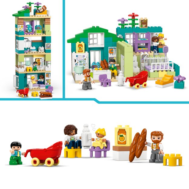3 in 1 Modern Family House with Figures