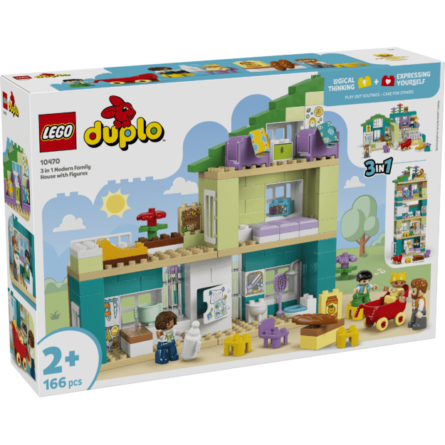 3 in 1 Modern Family House with Figures