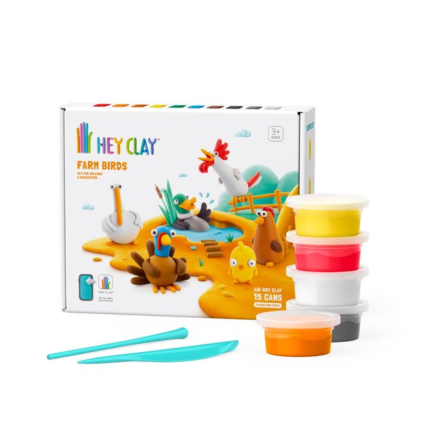 HEY CLAY Modeling Clay 15 Pieces: Farm Birds