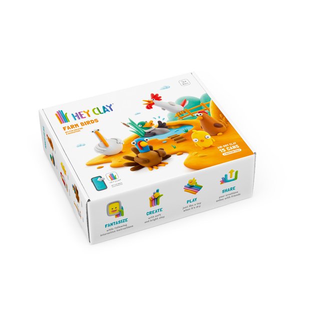 HEY CLAY Modeling Clay 15 Pieces: Farm Birds