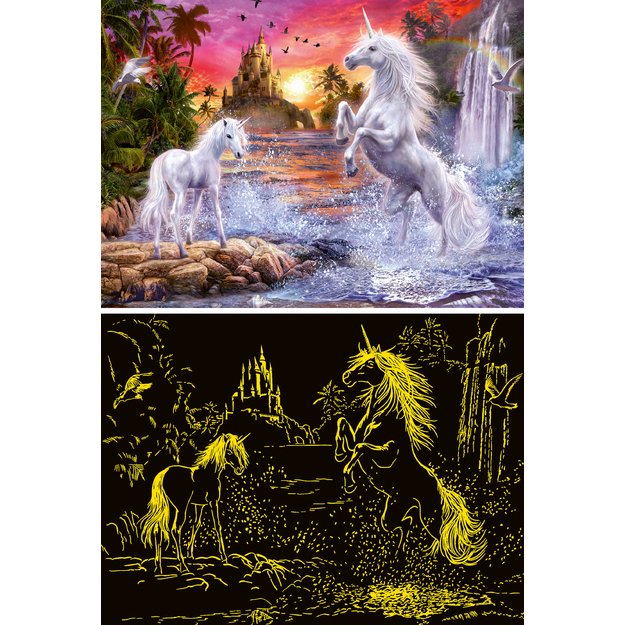 Ravensburger Glow In The Dark Puzzle 500 Pieces: Unicorns at the River