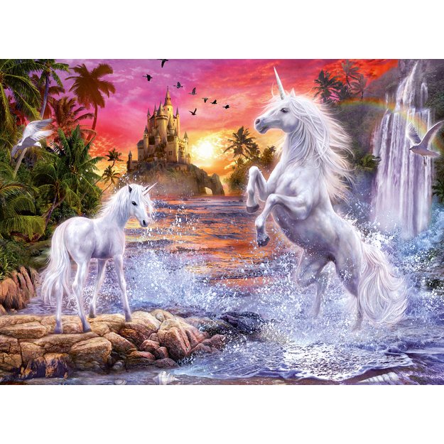 Ravensburger Glow In The Dark Puzzle 500 Pieces: Unicorns at the River