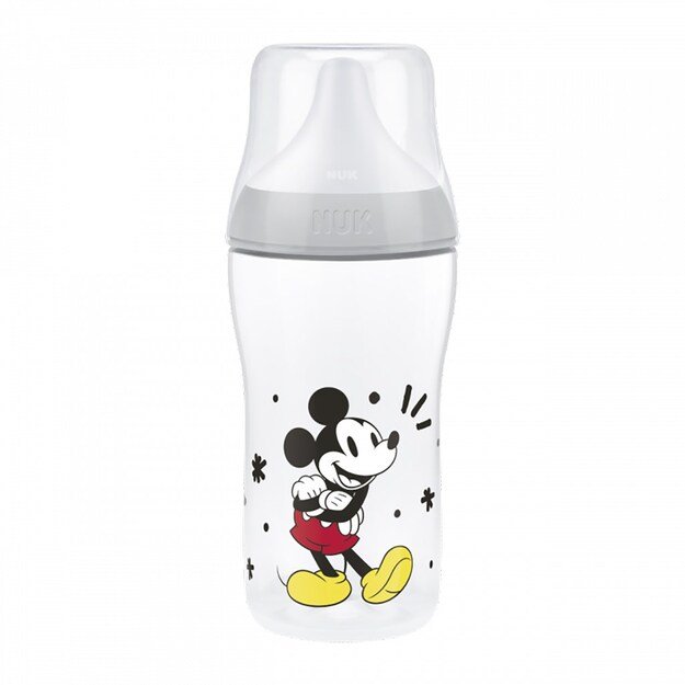 NUK Perfect Match Baby Bottle with Temperature Control Disney Mickey 260 ml grey