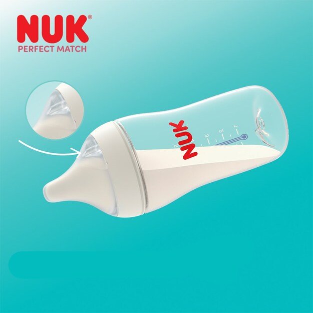 NUK Perfect Match Baby Bottle with Temperature Control Disney Mickey 260 ml grey
