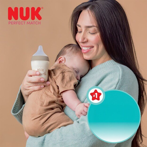 NUK Perfect Match Baby Bottle with Temperature Control Disney Mickey 260 ml grey
