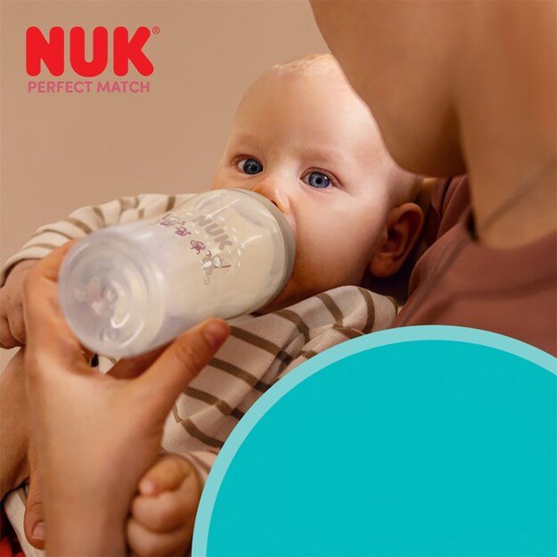NUK Perfect Match Baby Bottle with Temperature Control Disney Mickey 260 ml grey