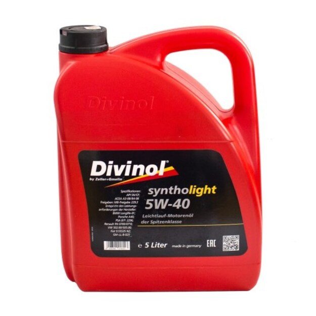 Syntholight DIVINOL 5W40 5 l SN/CF, MB 229.3, VW 505.00, GM-LL-B-025  