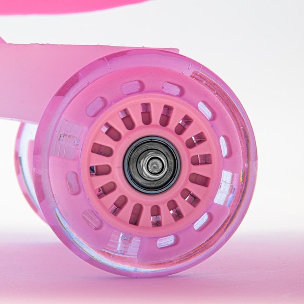 Gravity-powered ride-on for kids with LED Baby Mix G-Force baby pink (Damaged package)