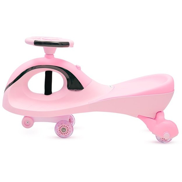 Gravity-powered ride-on for kids with LED Baby Mix G-Force baby pink (Damaged package)