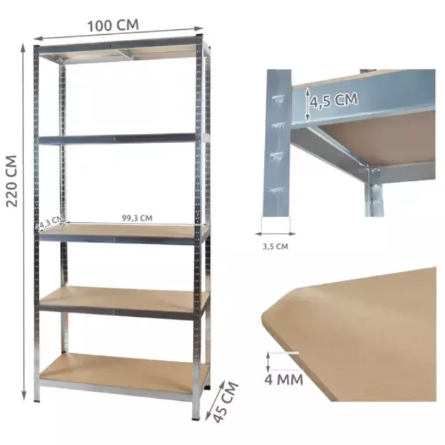 Sandėlio lentyna 220x100x45 Malatec 23766