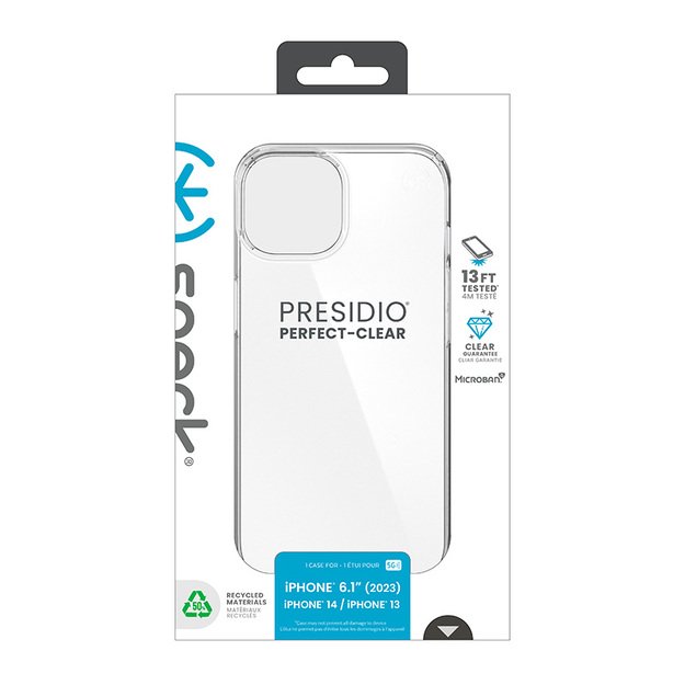 Speck Presidio Perfect-Clear – dėklas, skirtas iPhone 15 / iPhone 14 / iPhone 13 (Clear) 12