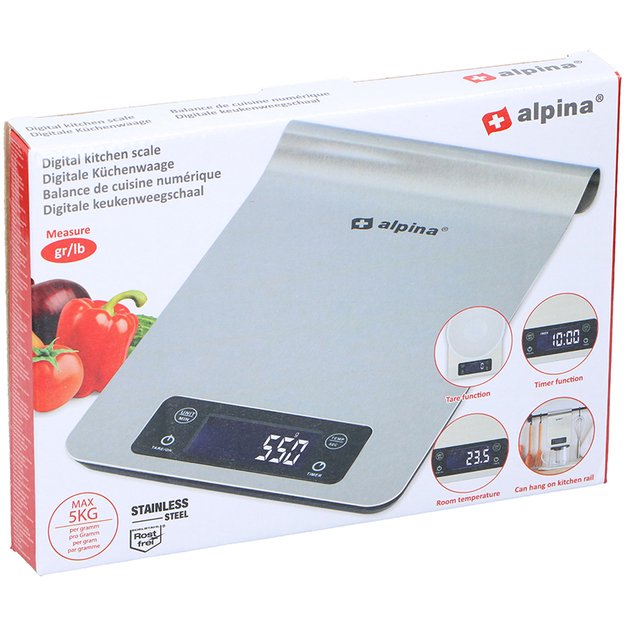 Alpina - elektroninės virtuvinės svarstyklės iki 5 kg