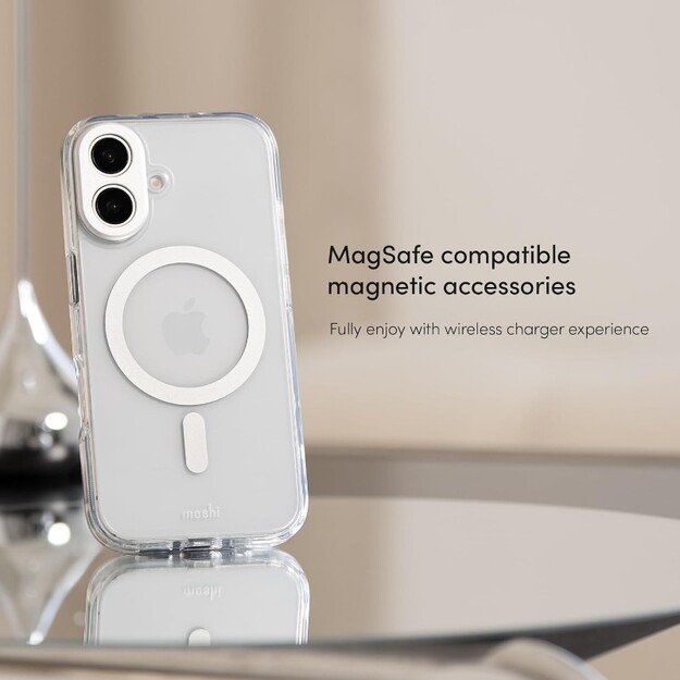 Moshi iGlaze MagSafe – dėklas, skirtas iPhone 16 Pro Max (Luna Silver) 18