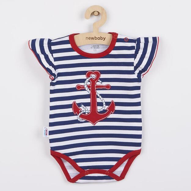 Mergaitės trumpomis rankovėmis Body New Baby Marine, dydis 56 (0-3m), 56 (0-3m)