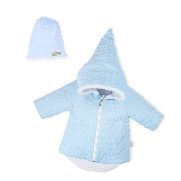 Žieminis paltas kūdikiui su kepure Nicol Kids Winter blue, dydis 56 (0-3m), 56 (0-3m)